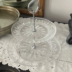 Waterford Lismore Two Tiered Cake/Dessert Stand
